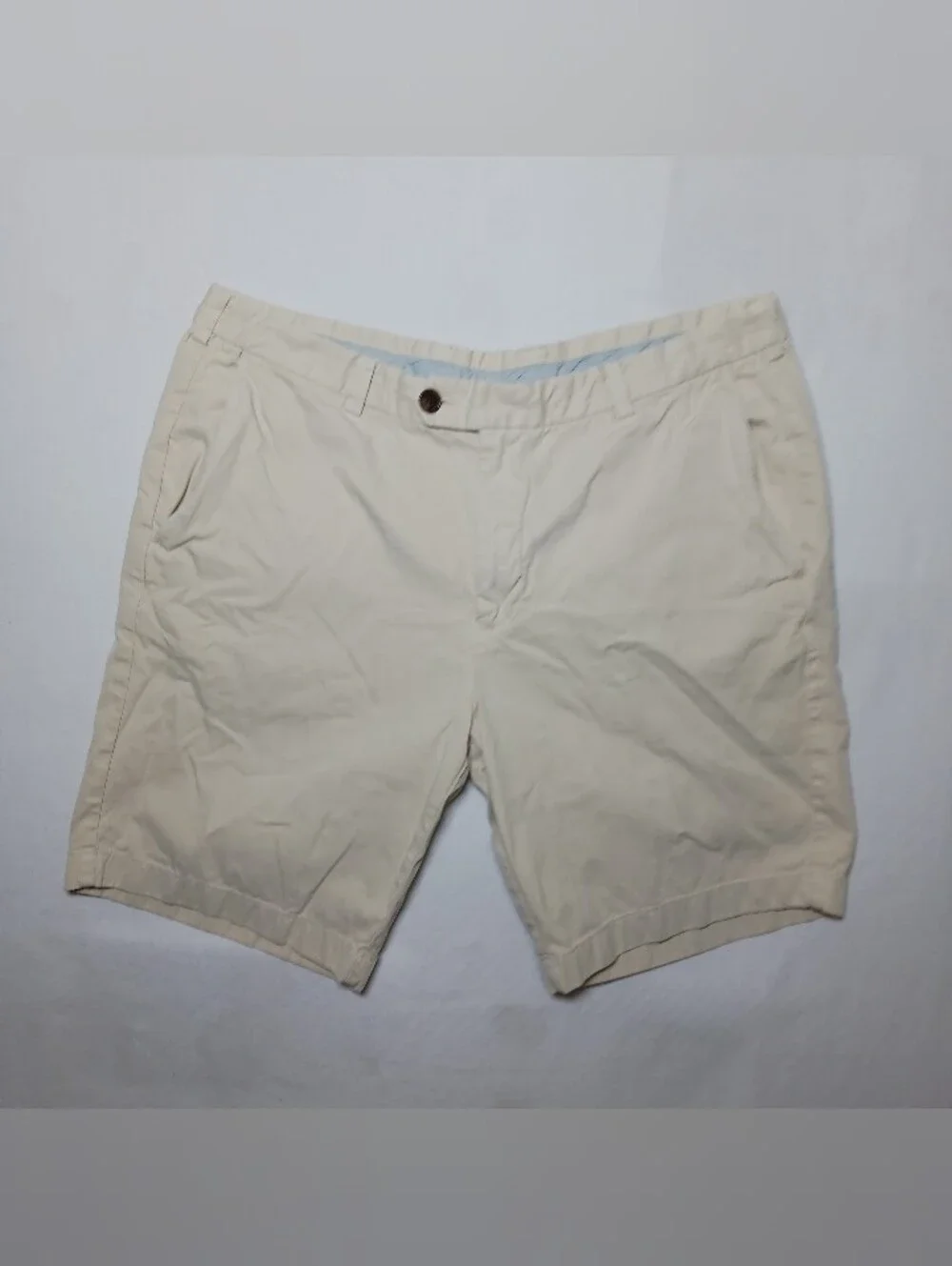 Brooks Brothers Mens Cotton Twill Bermuda Shorts Size 36 Ivory 9.5